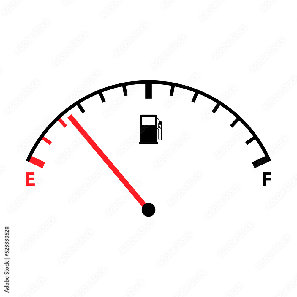 Fuel car indicator icon, gauge petrol automobile meter symbol, control sign vector illustration Fuel car indicator icon, gauge petrol automobile meter symbol, control sign vector illustration