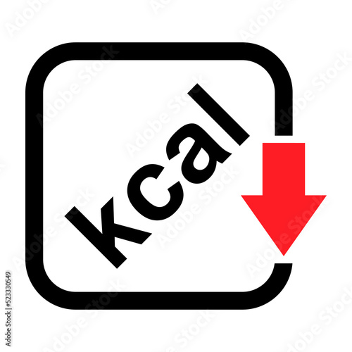 Calories healthy diet icon, nutrition food low sign, kcal zero web vector illustration