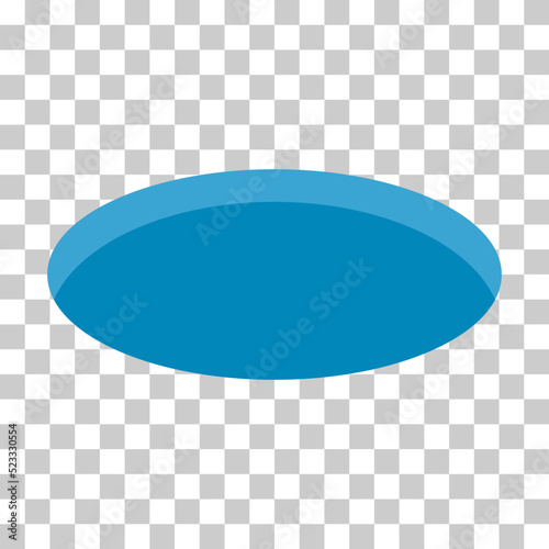 Blue hole design icon, circle web flat object, golf deep  sign vector illustration