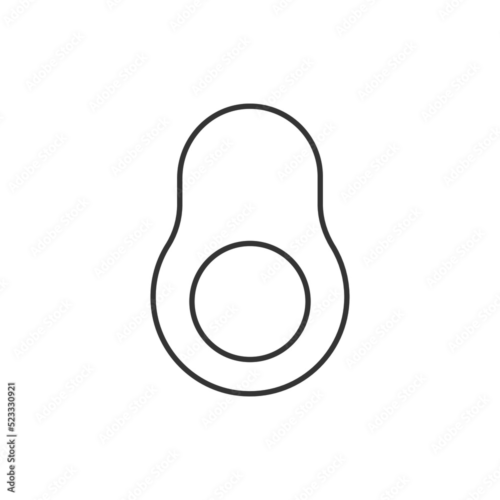Fototapeta premium Fruits food avocado slice line icon