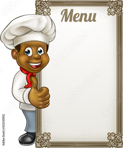 Cartoon black chef or baker...