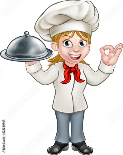 Cartoon woman chef or baker...