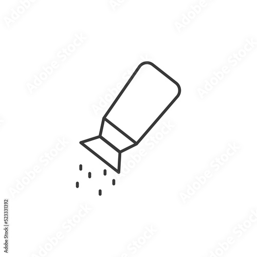 Salt or pepper shaker glyph icon. Silhouette symbol. Spice. Salt shaker seasoning line icon for food apps and websites