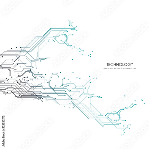 Circuit board  technological processes  science   concept futuristic digital technology background  vector illustration 