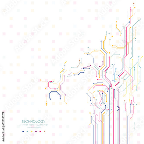 Circuit board  technological processes  science   concept futuristic digital technology background  vector illustration 