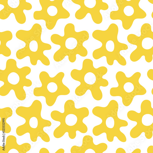 Abstract floral seamless pattern. Yellow flowers. Vector illustration. Simple background