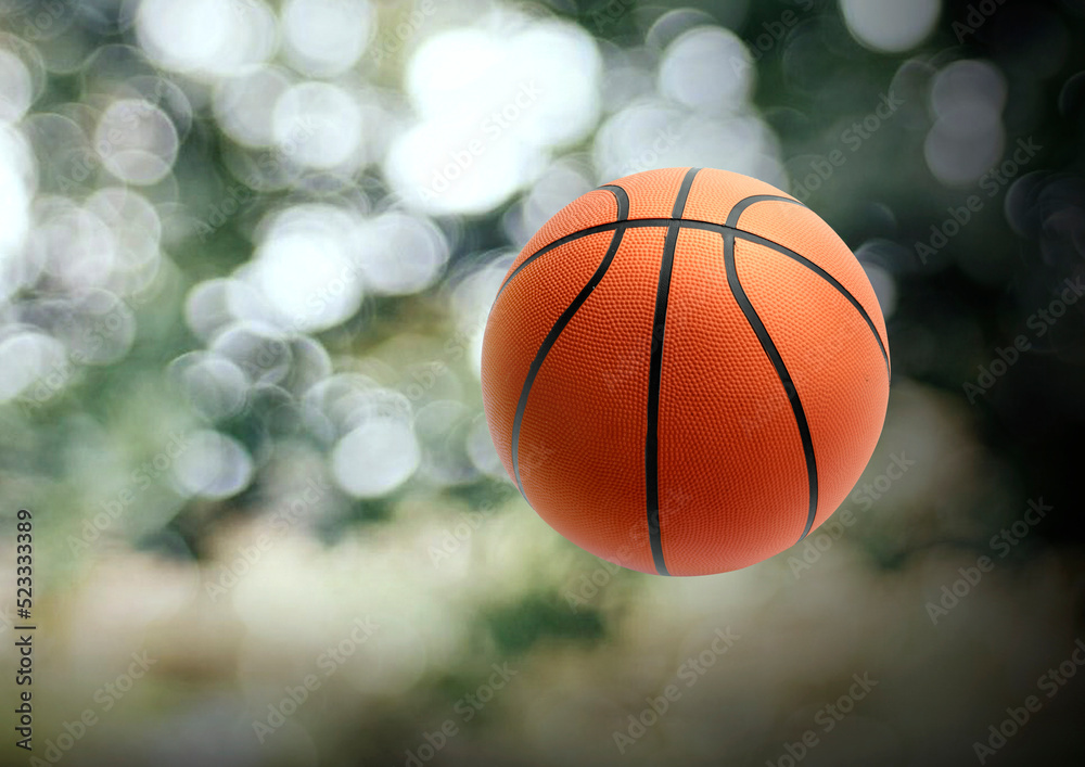 Basketballs On bokeh Blur background
