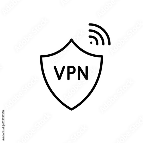 Secure and private VPN service. Pixel perfect, editable stroke line icon