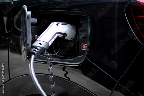 Electric car charging photo