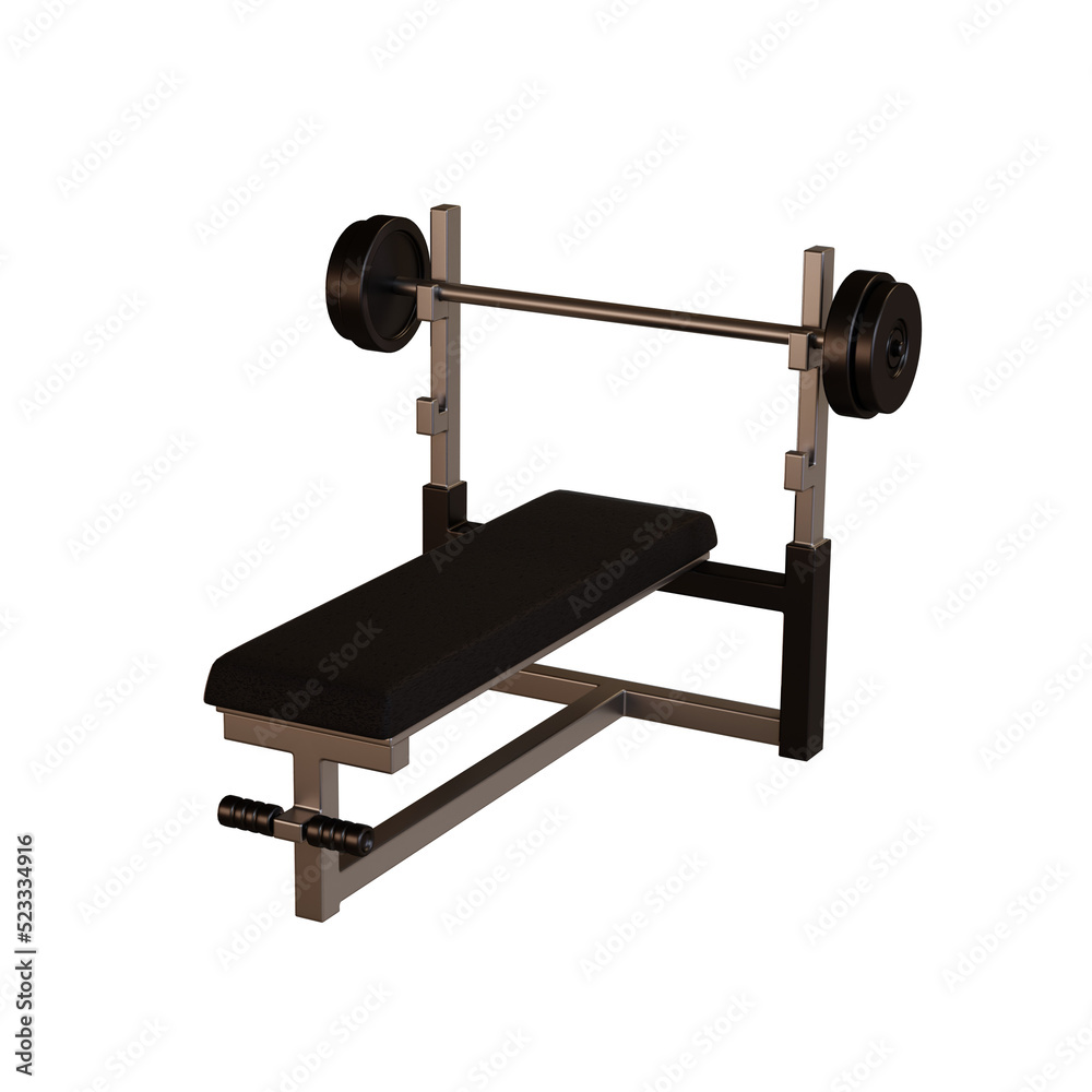 3d Illustration Icon Gym, dumbbell flat press 3d Illustration Icon Gym, dumbbell flat press