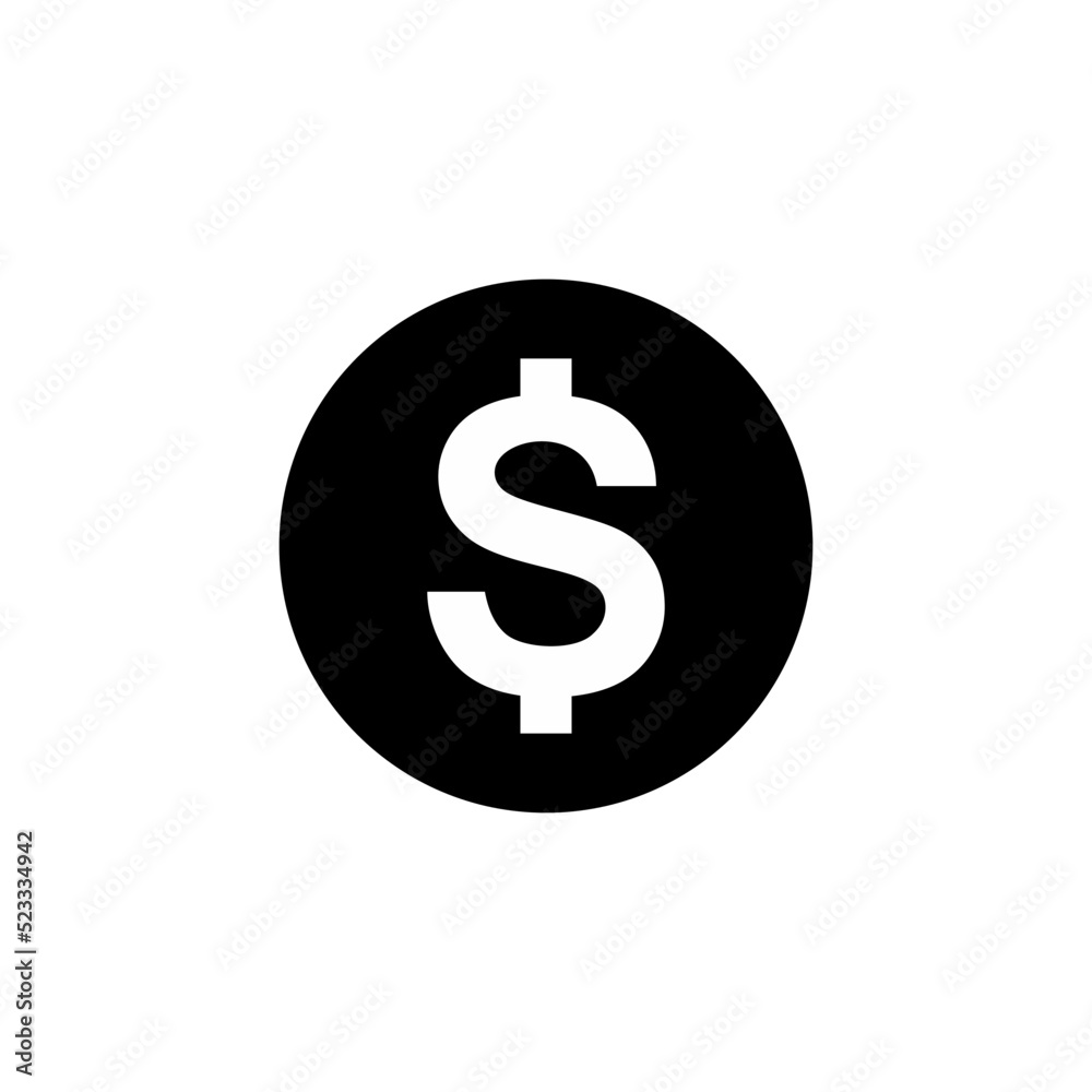 Dollar, USD Currency Icon Symbol. Vector Illustration Dollar, USD Currency Icon Symbol. Vector Illustration