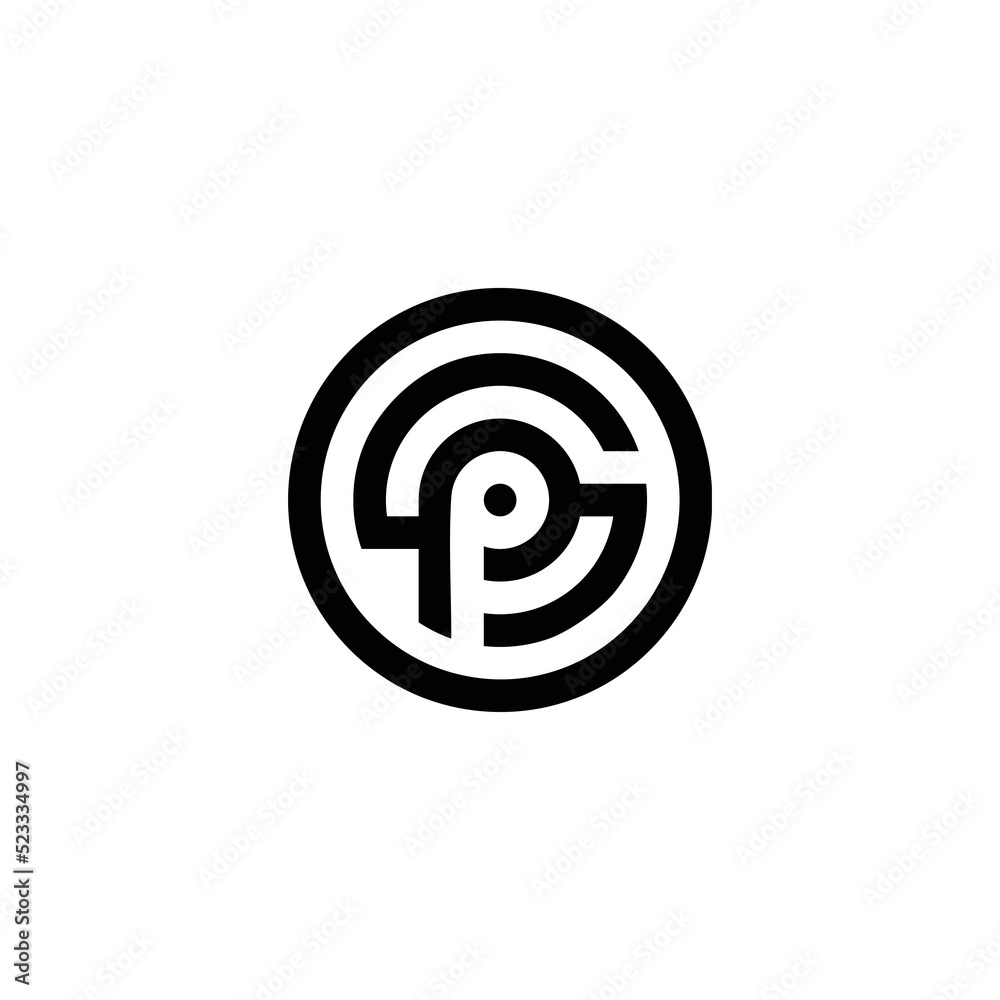 Initial Letter S P Circle Design Logo Initial Letter S P Circle Design Logo