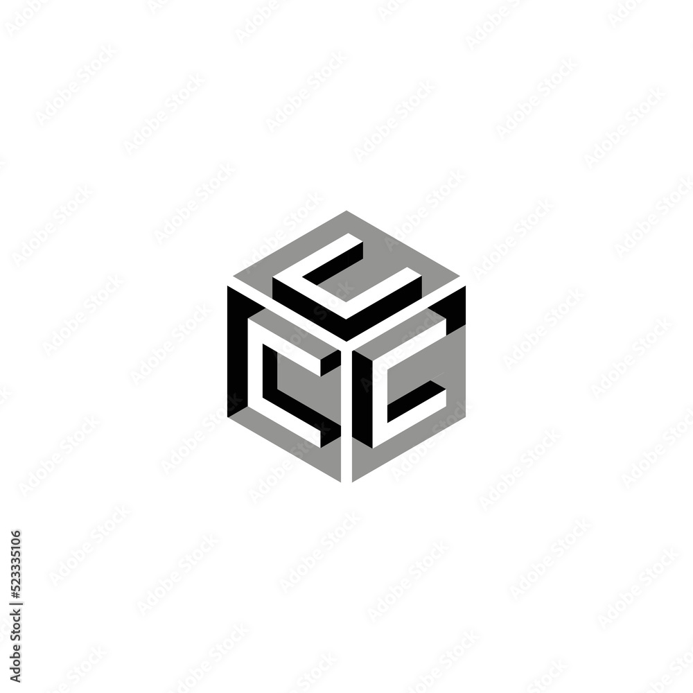 Initial Letter Triple C Polygon Design Logo Initial Letter Triple C Polygon Design Logo