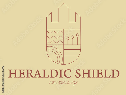 heraldic sheild nature outline label logo 
