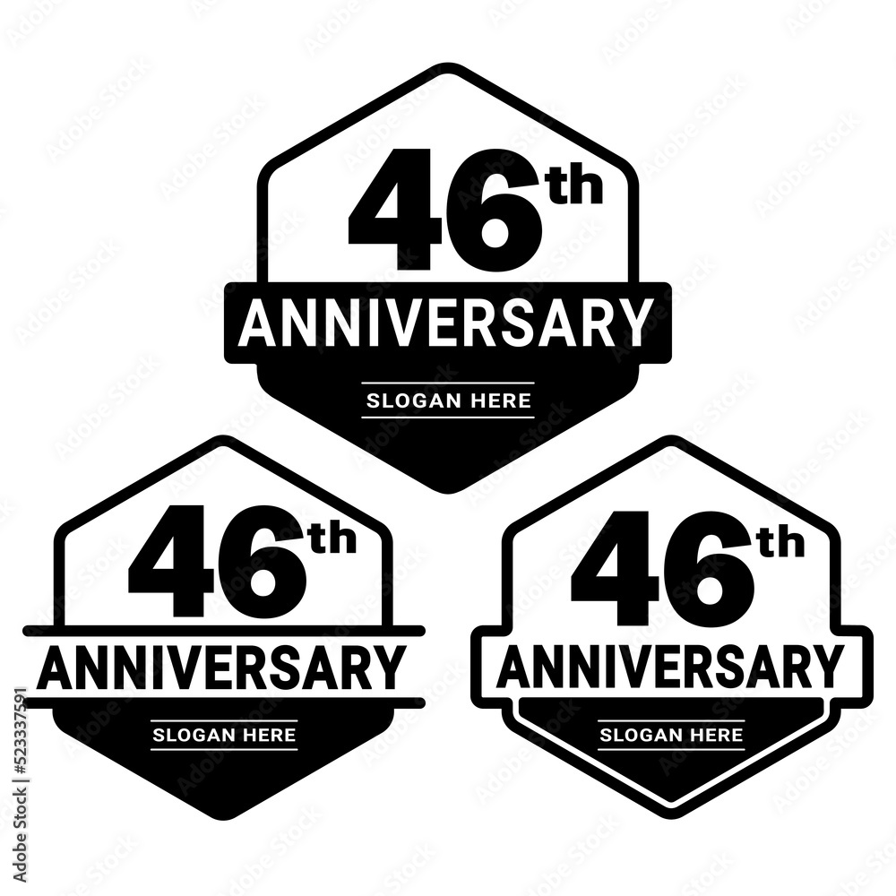 46 years anniversary celebration logotype. 46th anniversary logo ...