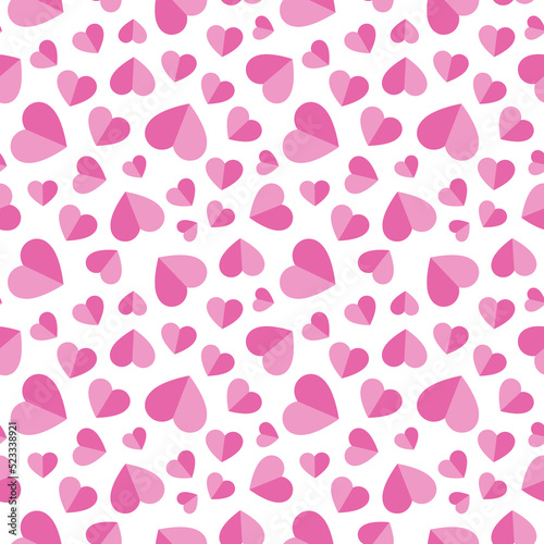 Seamless pattern with pink hearts