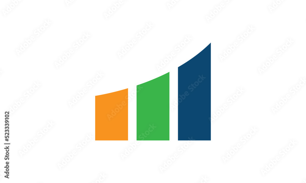 growing graph, bar chart, Flat icon isolated on the white background, flat design vector illustration. growing graph, bar chart, Flat icon isolated on the white background, flat design vector illustration.