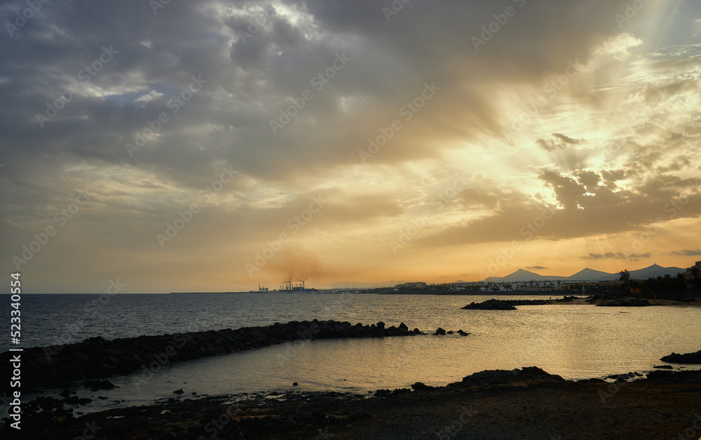 Sunset in Lanzarote, Canary Islands, Spain