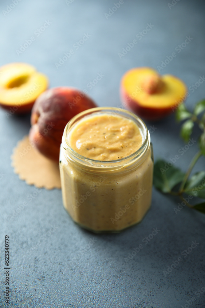 Homemade spicy peach sauce, canned Homemade spicy peach sauce, canned