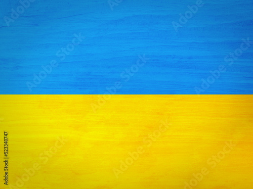 Retro flag of Ukraine with grunge texture.