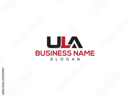Typography ULA Logo Letter Vector, Creative ula Logo Icon Design For Any Type Of Modern Business photo