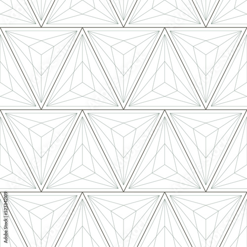 Geometric seamless pattern with flat lines triangle and crystal look vector. gold flat line pattern for wall interior decoration and laminate sheets.