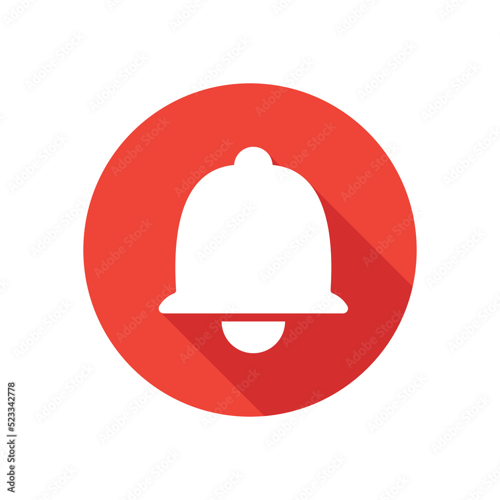 Notification flat icon in round button. Notification flat icon in round button.