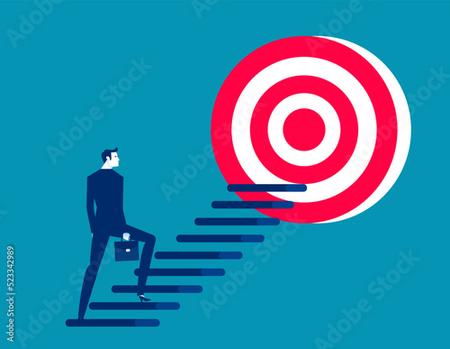 Business economic and goal achievement. Business upward vector illustration