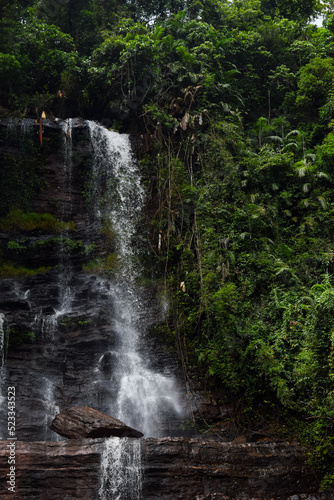 Beautiful Waterfalls and greenery. Relaxing nature background.