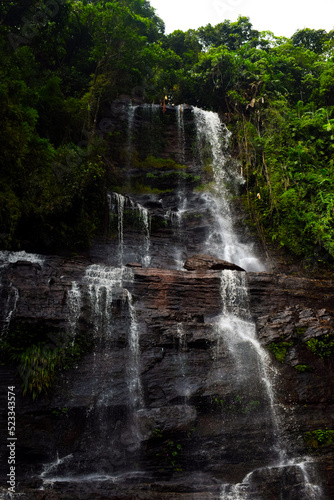 Beautiful Waterfalls and greenery. Relaxing nature background.