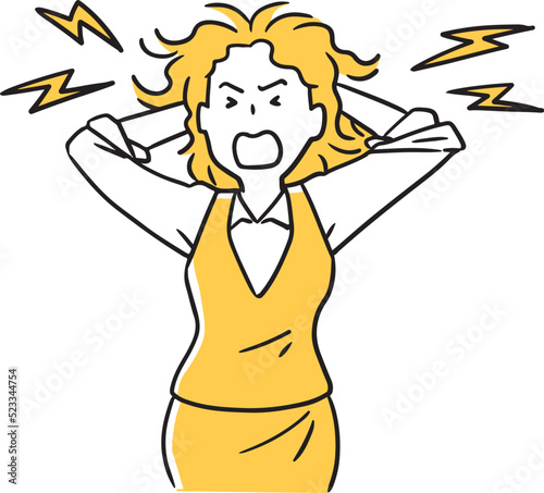 ピンチに頭を抱える女性