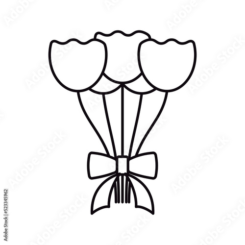 Wedding flower bouquet icon. simple elegant line vector symbol