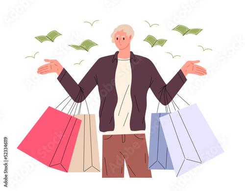 Man realized after shopping that he had spent too much money