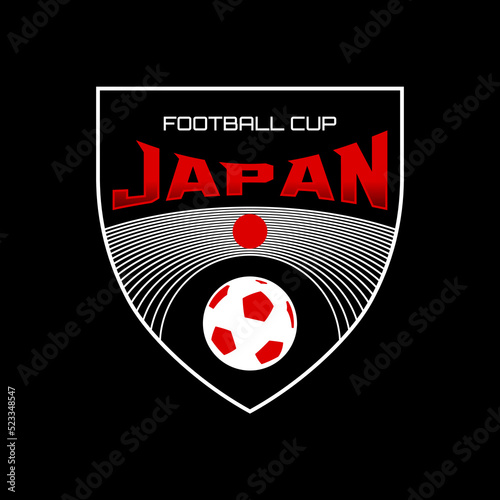 Sport championship logo. Football cup of Japan.