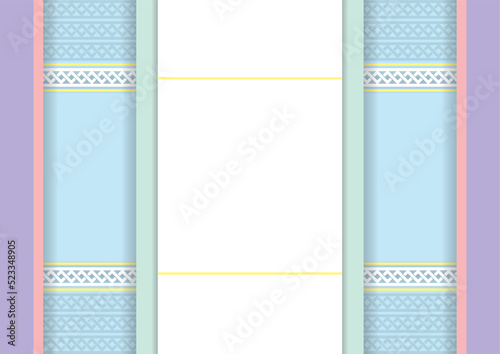Abstract stack of white paper with soft colored background.