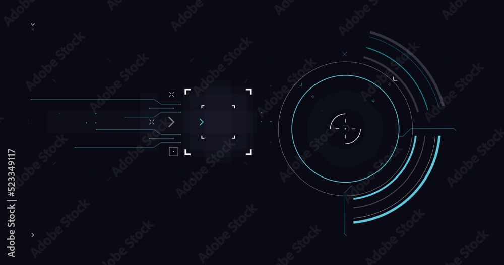 Obraz premium HUD FUI template for widescreen without text 012