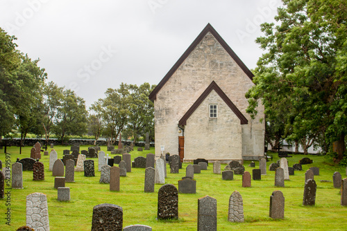 Giske Church (Giske kyrkje) on Giske island in Møre og Romsdal in Norway (Norwegen, Norge or Noreg)