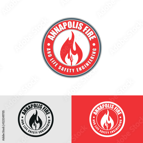 Fire and life safety logo template