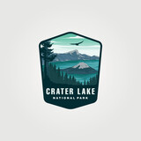 crater lake vintage logo vector symbol illustration design