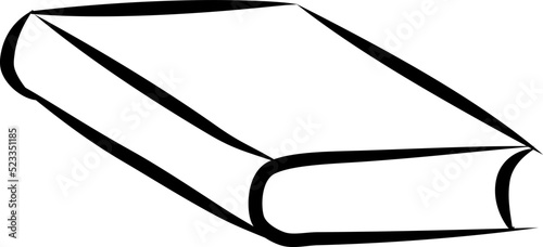 Simple sketch of reading book doodle style line art vector illustration isolated in white background