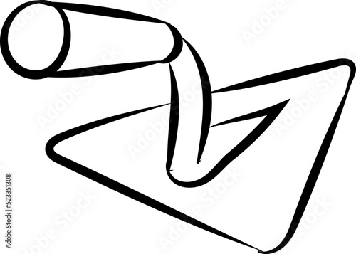 Trowel glyph doodle style, tool, and repair, bricklayer sign, vector graphics, a solid pattern on a white background, line art vector art