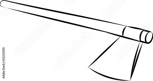 Hand-drawn axe or ax in doodle style line art vector illustration 