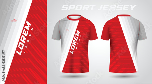 red white t-shirt sport jersey design