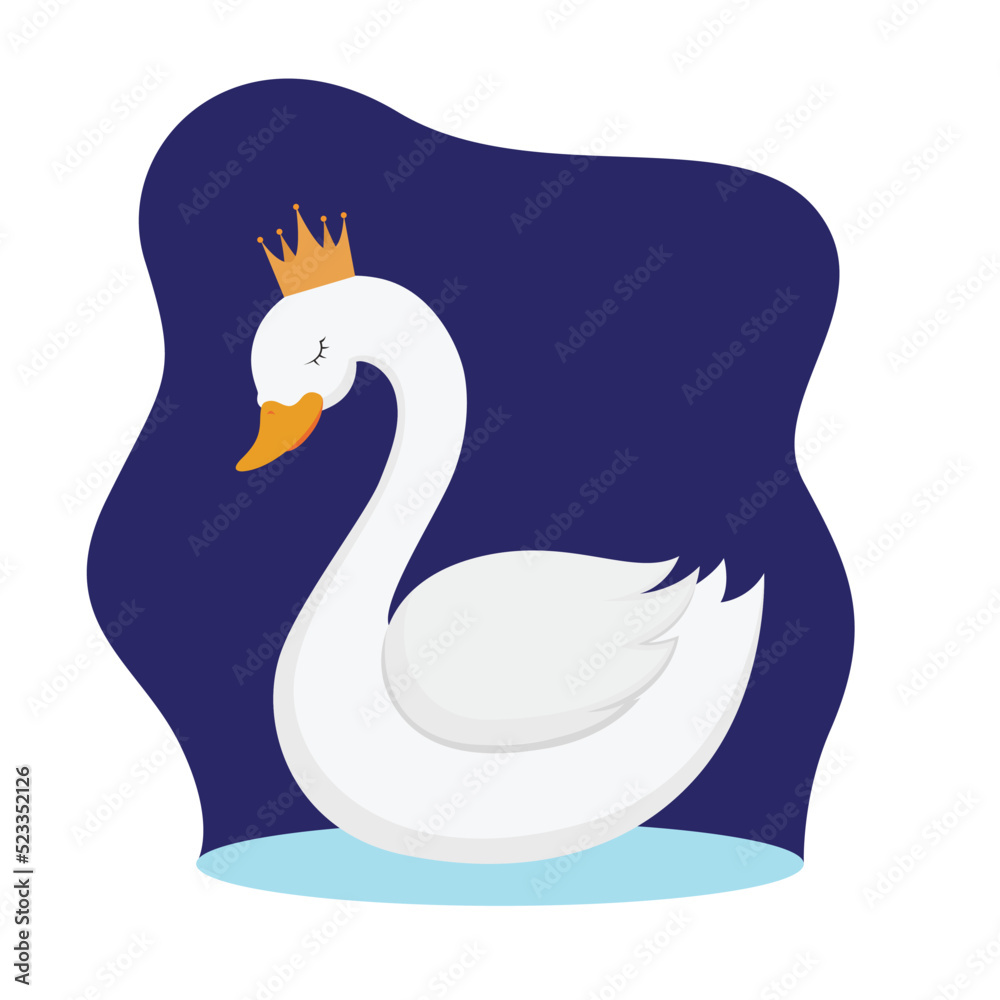 Swan bird vector illustration. swan cartoon in flat design Swan bird vector illustration. swan cartoon in flat design