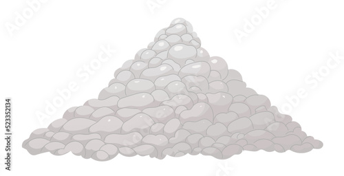 Pile of gravel Heap of building material.