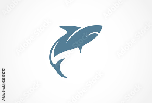 Abstract Blue Shark Logo design, usable for brand and company logos, flat Design Logo Template element, vector illustration