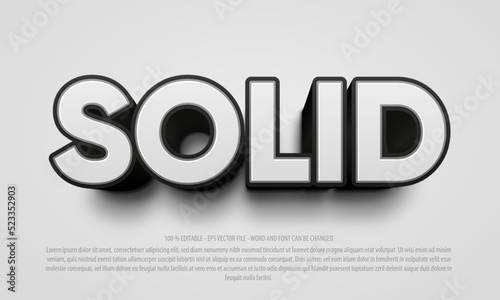 Solid 3d bold style editable text effect