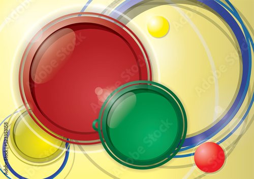 Abstract colorful shiny glass button background.