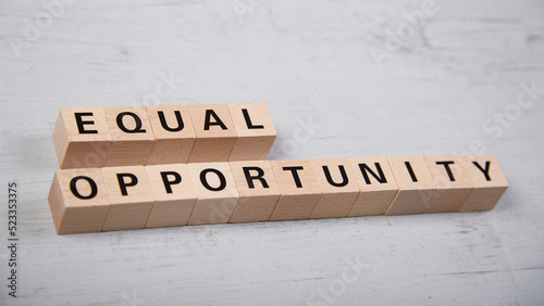 Картината върху платно wooden blocks building the word equal opportunity