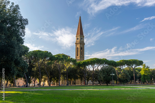 Prato Park of Arezzo and Cathedral of Arezzo in the background photo